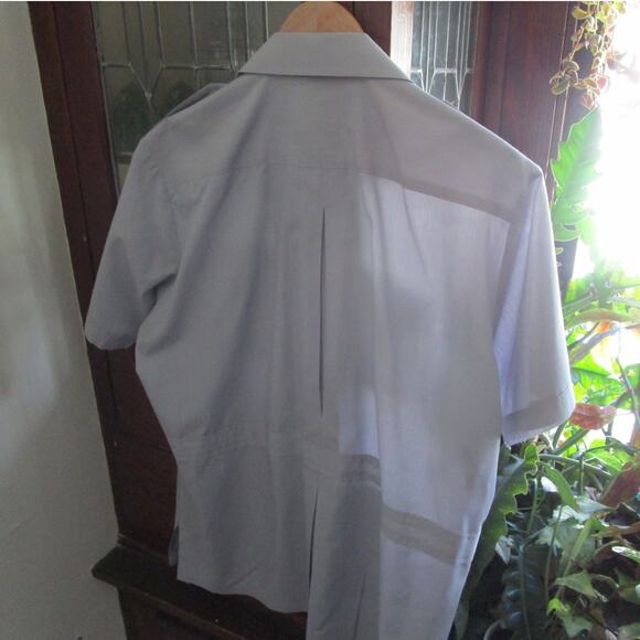 90s Vintage French Connection Men Button Down Shirt L Short Sleeves 4 Pockets - Picture 10 of 17